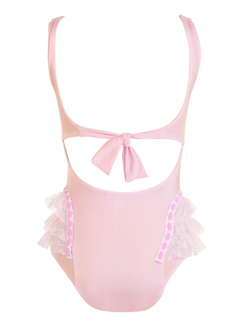 Nessi Byrd Kids lace-trim swimsuit - Roze