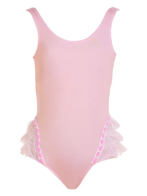 Nessi Byrd Kids lace-trim swimsuit