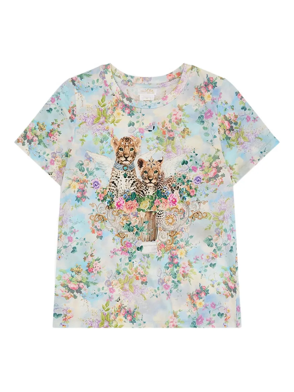 Camilla Kids floral-pattern crew-neck T-shirt | Blue | Image 1