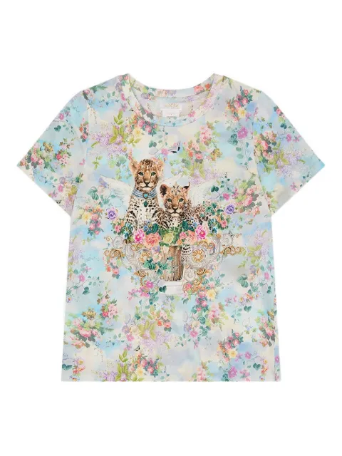 Camilla Kids floral-pattern crew-neck T-shirt 