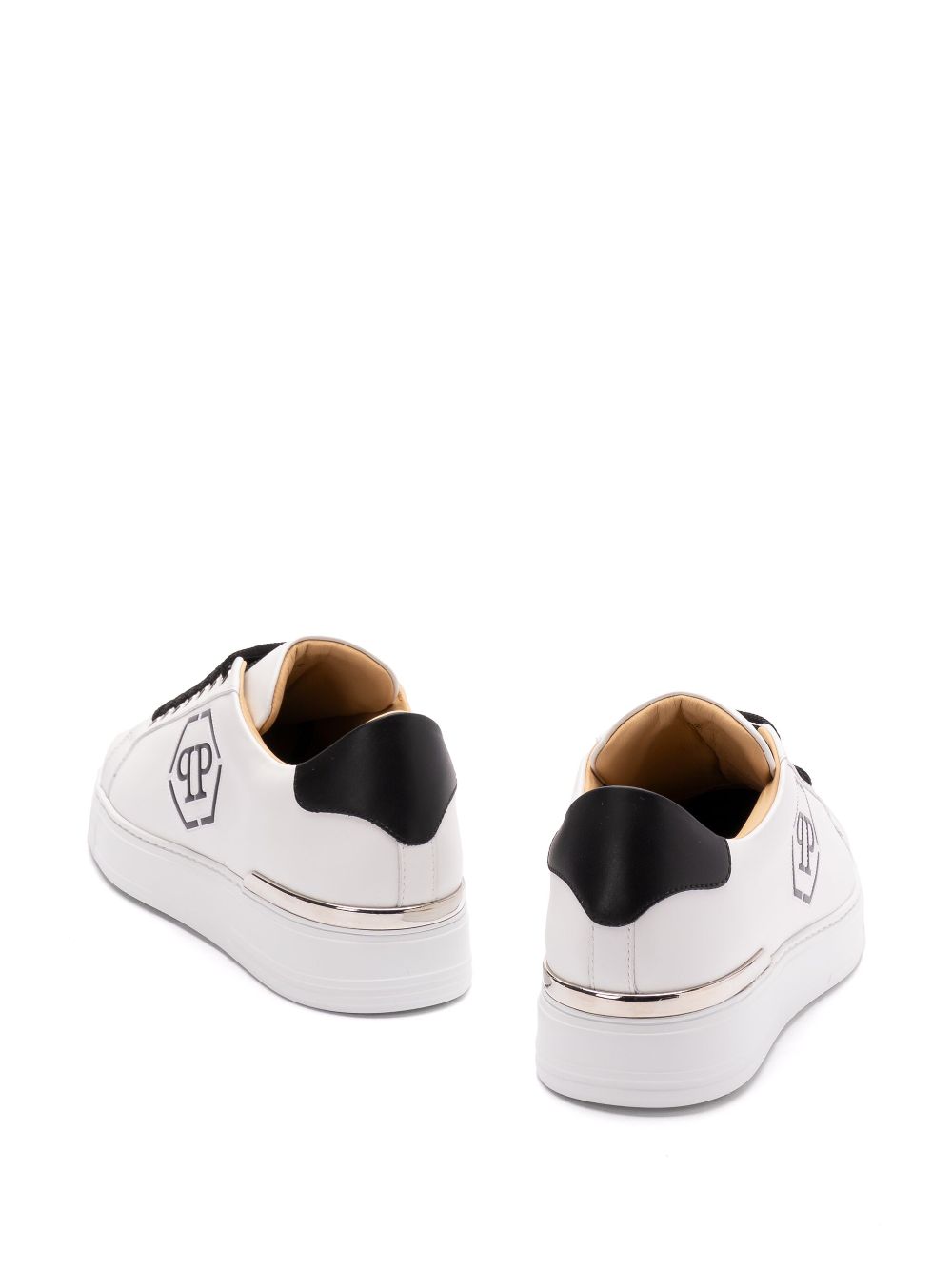 Philipp Plein embossed leather trainers White