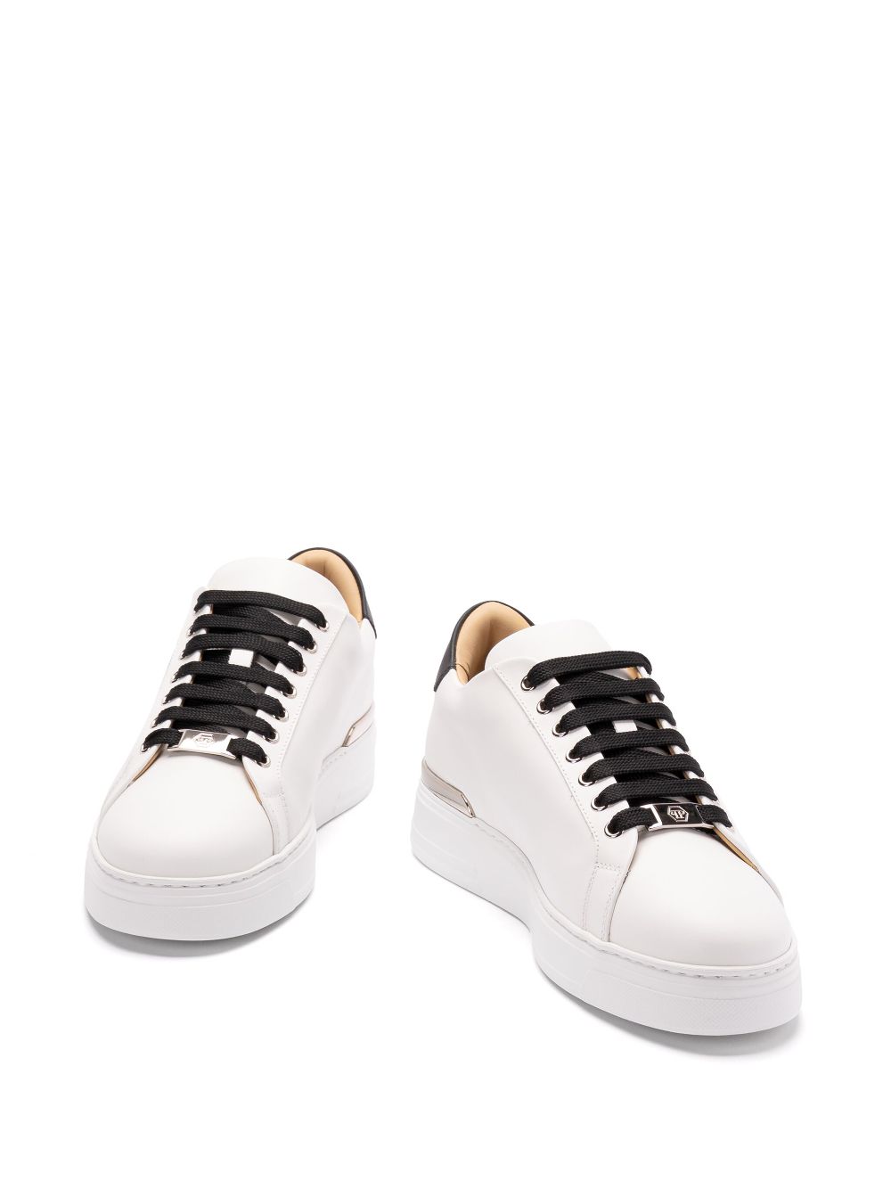 Philipp Plein embossed leather trainers White