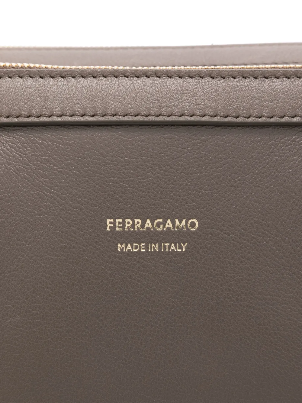 Ferragamo Leren shopper Bruin