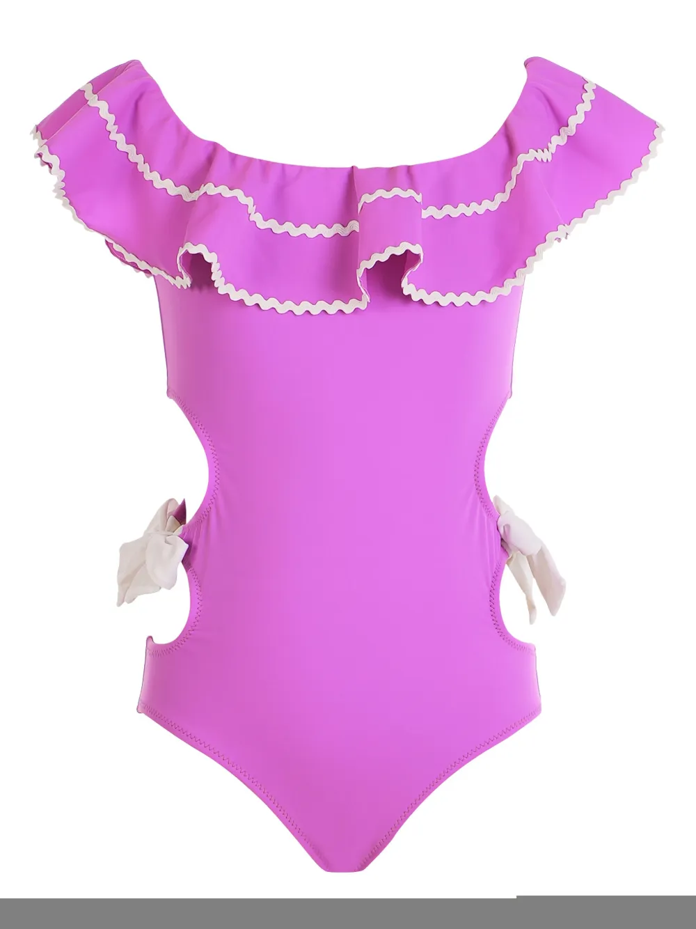 Nessi Byrd Bow-detail Swimsuit In Purple