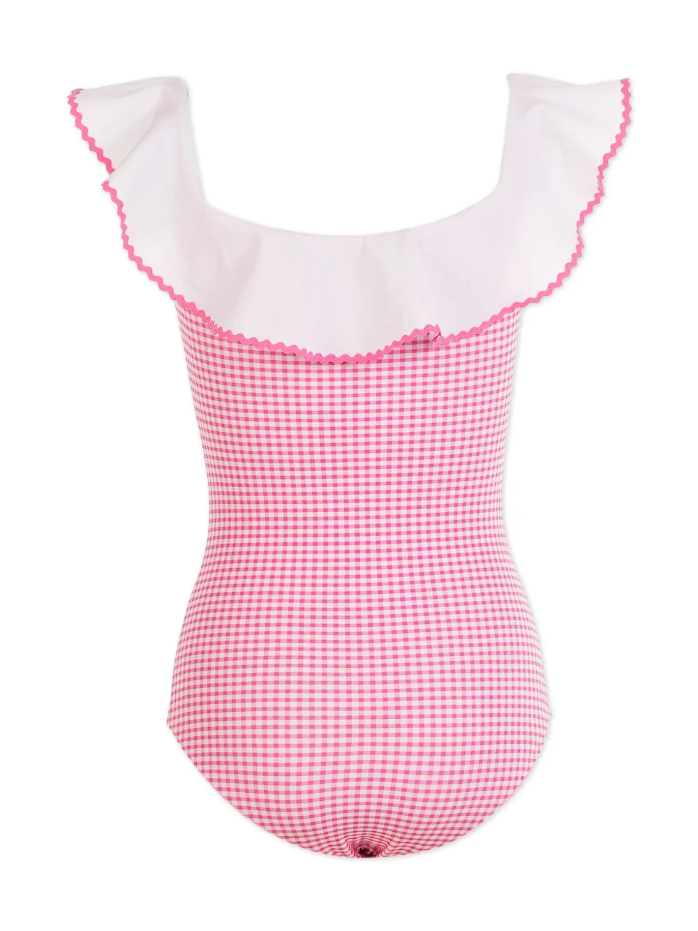 Nessi Byrd Kids gingham-check swimsuit - Roze