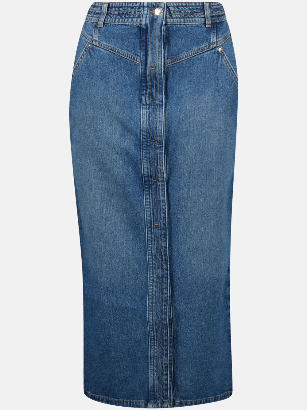 Iro Denim Midi Skirt In Blue