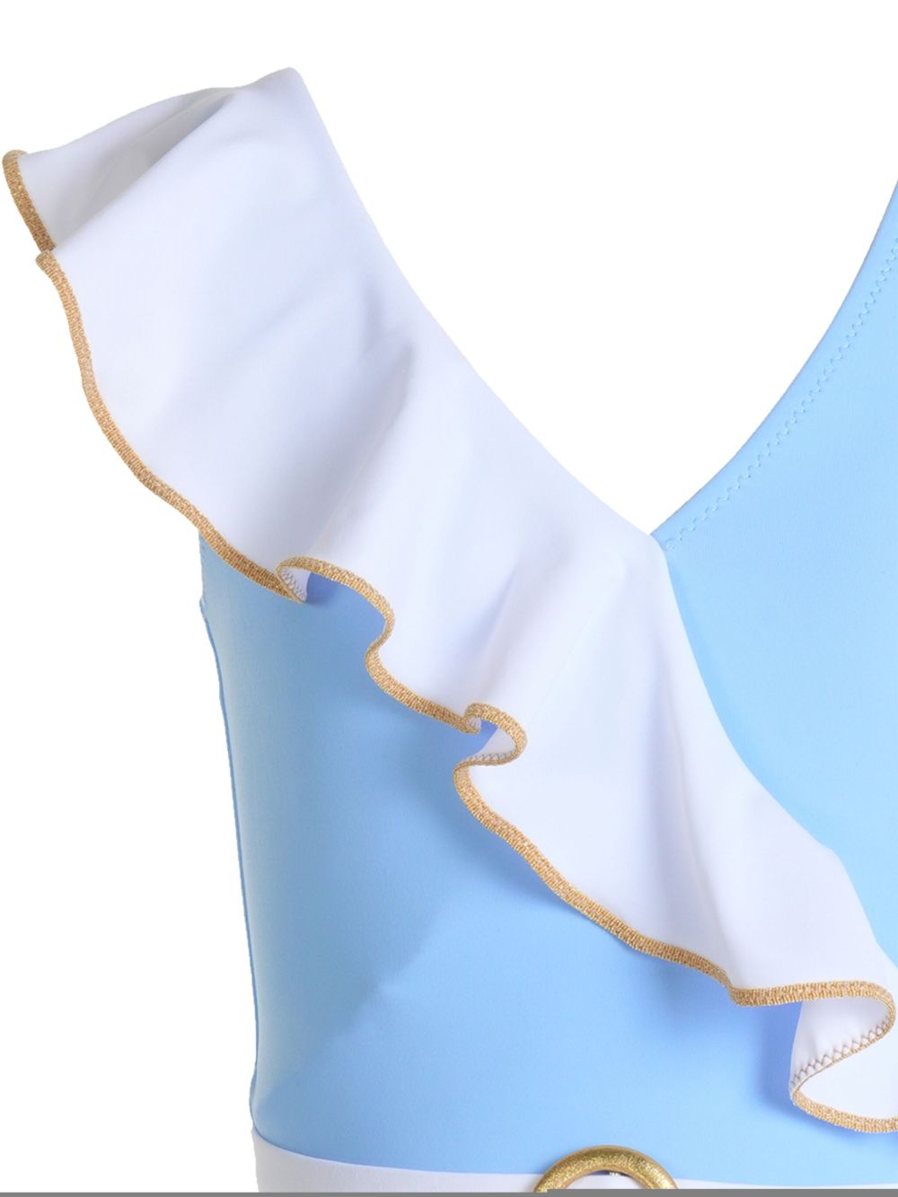 Nessi Byrd Kids ruffle-detail swimsuit - Blauw