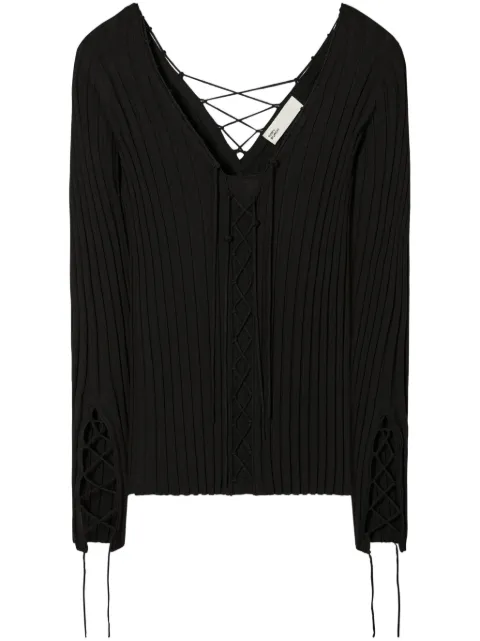 Tory Burch lace-up wool sweater