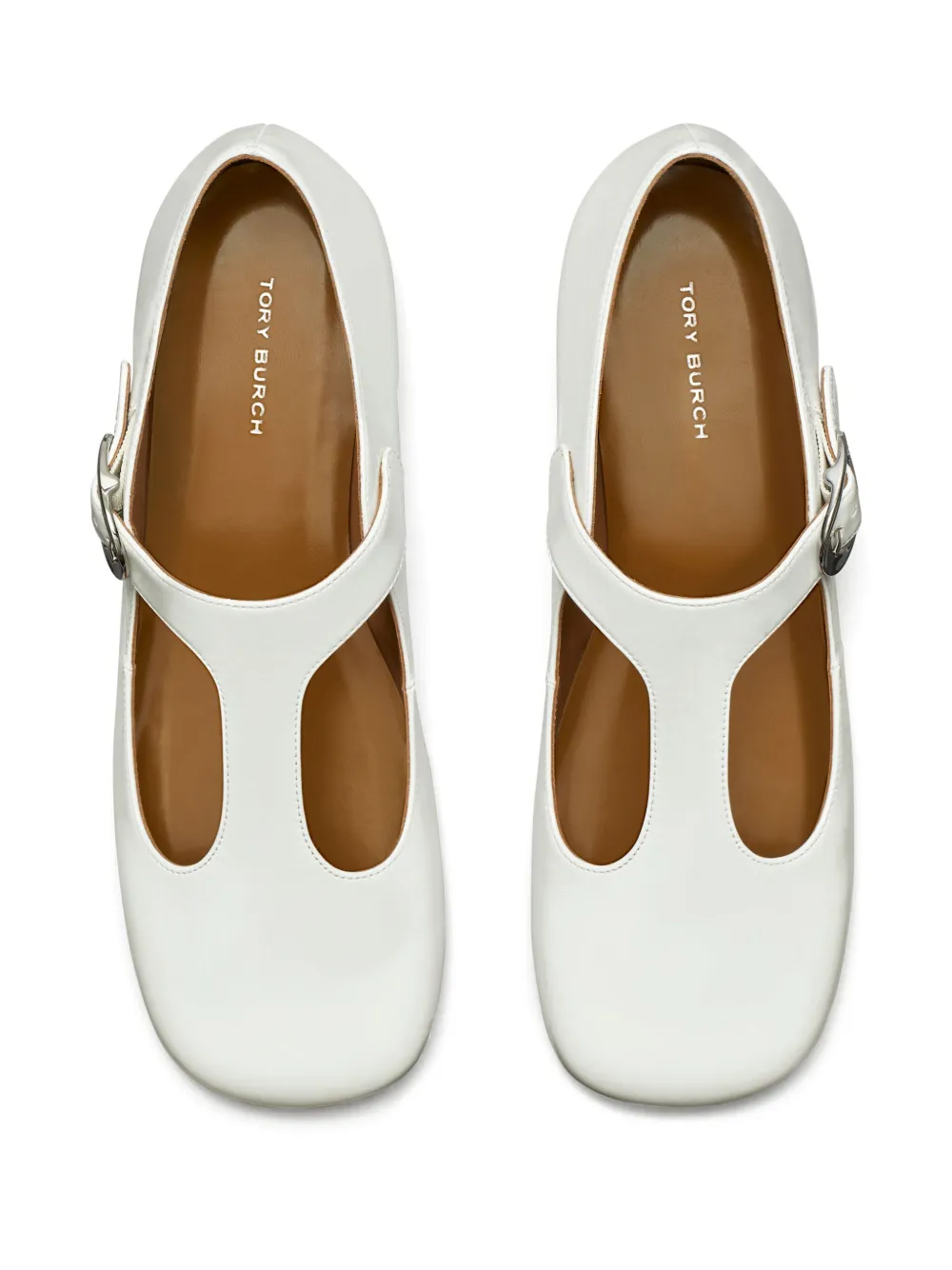 Tory Burch Violet T-Strap ballerina shoes White