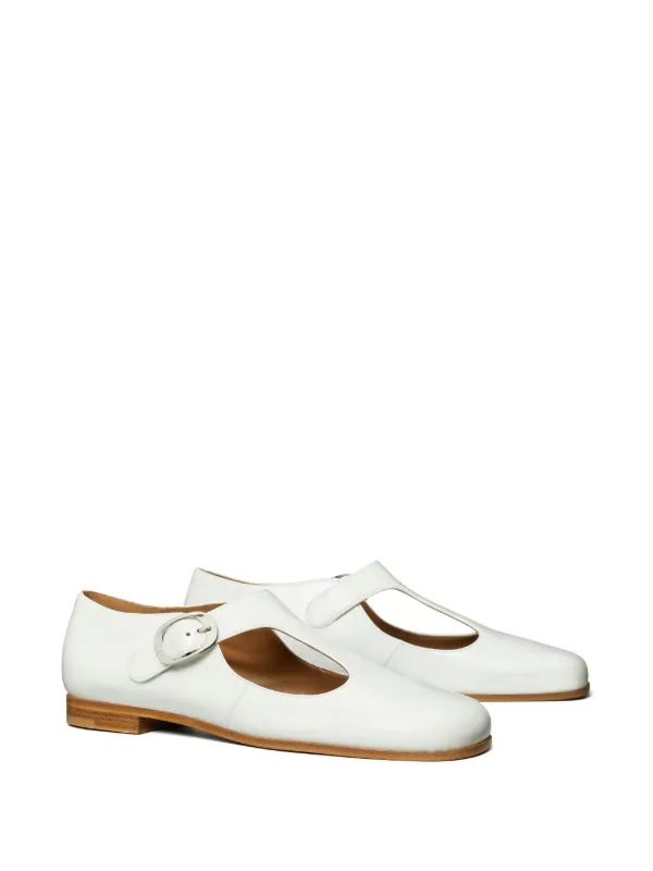 Tory Burch Violet T-Strap Ballerina Shoes White FARFETCH IN