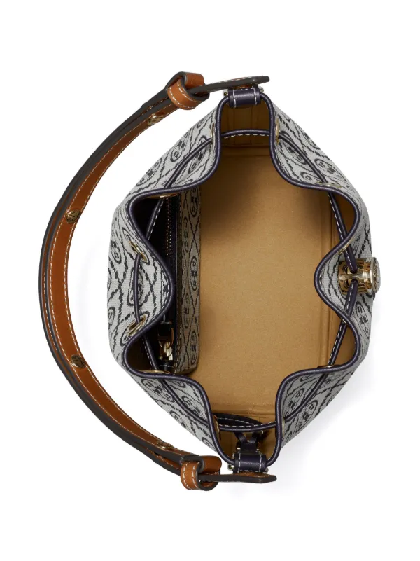 Tory Burch T-Monogram Bucket Bag | Grey | FARFETCH CA