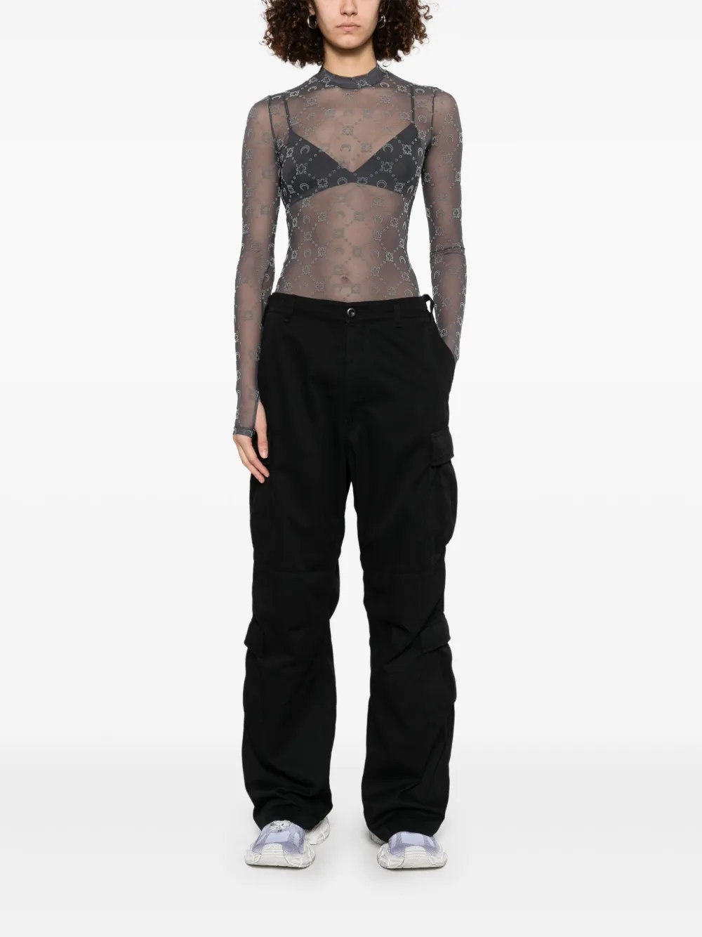 Balenciaga Cargo broek met geborduurd logo Zwart