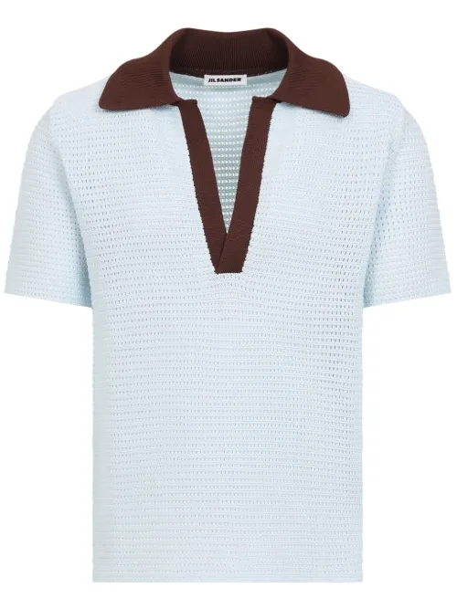 Jil Sander polo à col v - Bleu - Jil Sander - Modalova