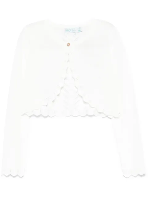 Abel & Lula pointelle-knit cardigan