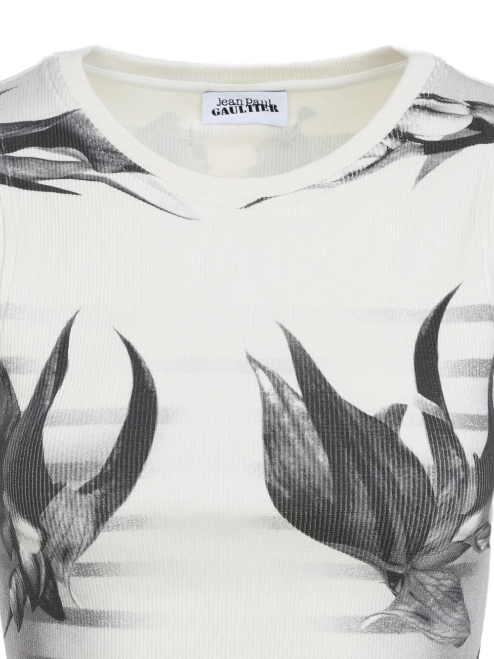 Jean Paul Gaultier Floral-print Top In White