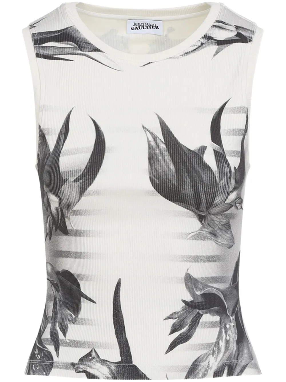 Jean Paul Gaultier フローラル トップ - ホワイト Jean Paul Gaultier フローラル トップ - ホワイト