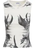 Jean Paul Gaultier floral-print top - White