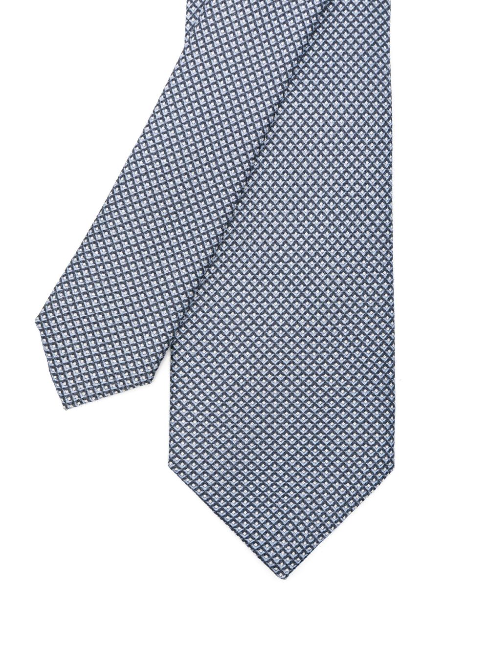 Brioni Stropdas met geometrisch patroon - Blauw