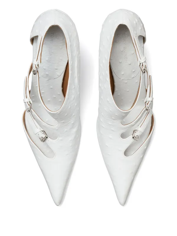 Tory Burch ホワイト ハイヒール Tory Burch 75mm multi-buckle Pumps | White | FARFETCH