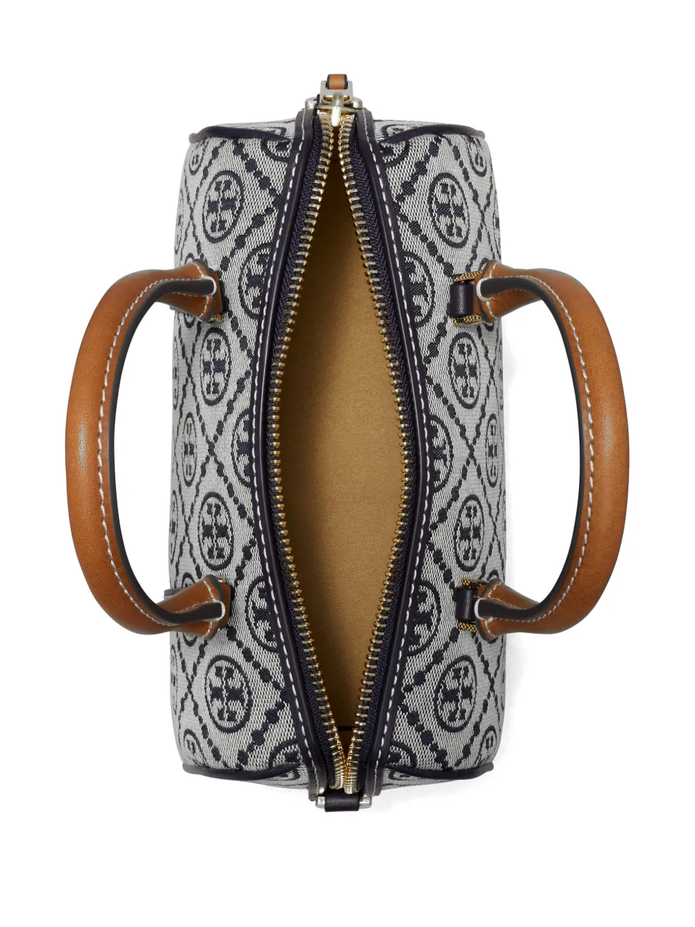 Tory Burch Kleine T Monogram Barrel tas Grijs