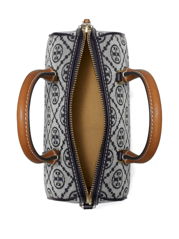 Tory Burch Mini T Monogram Barrel Bag | Grey | FARFETCH JO