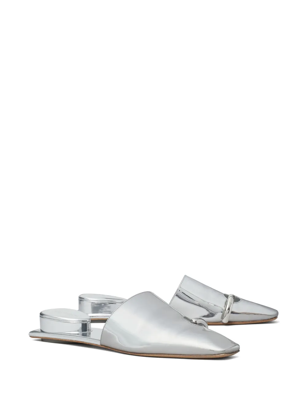 Tory Burch Muiltjes met geperforeerde details - Zilver