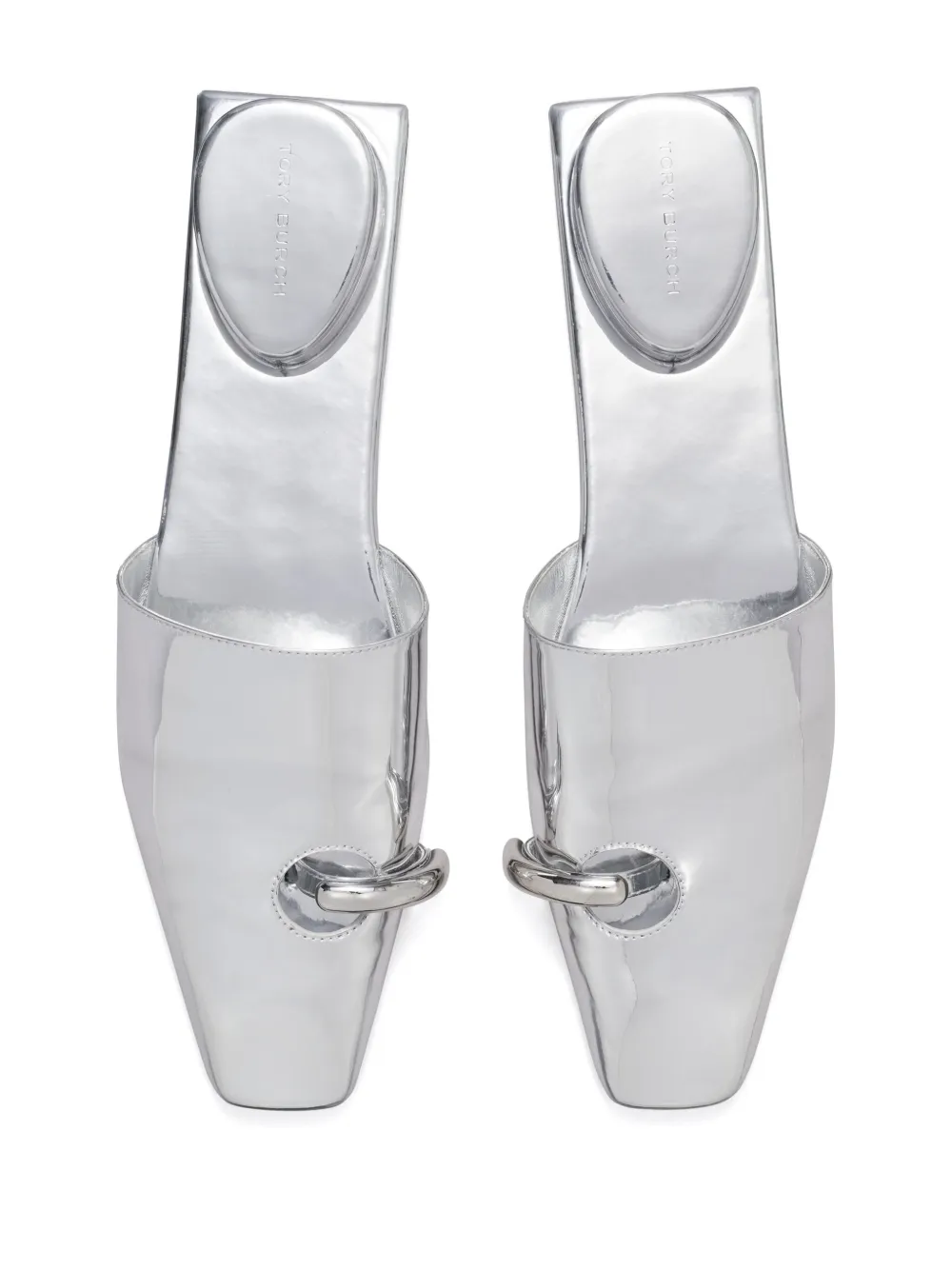 Tory Burch pierced mules Silver