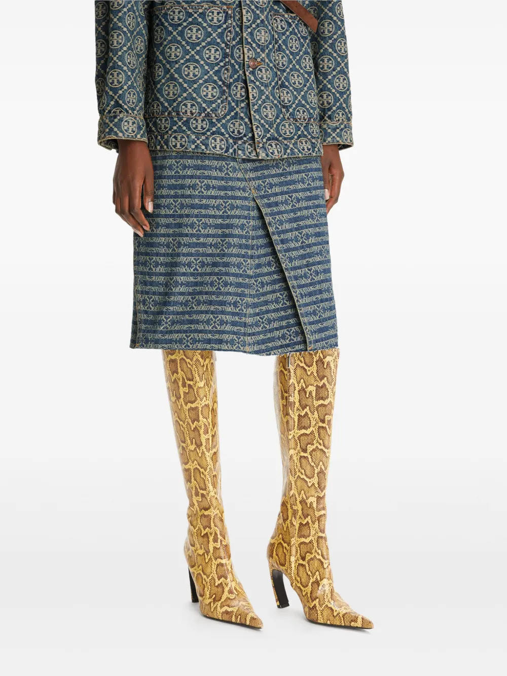 Tory Burch Denim rok Blauw