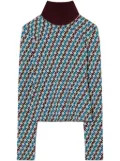 Tory Burch jacquard turtleneck sweater - Blue