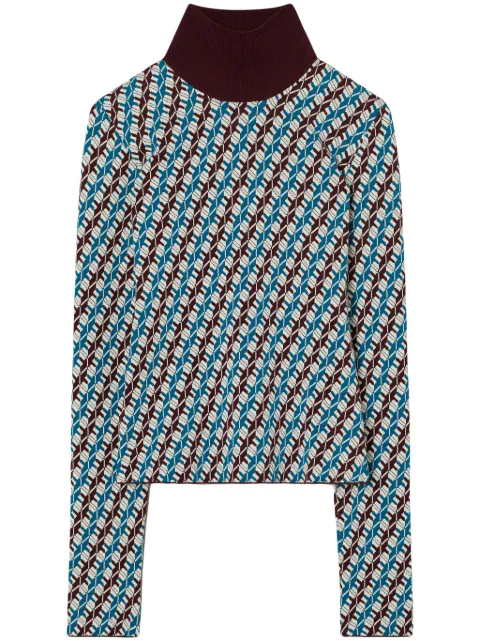 Tory Burch pull en jacquard à col roulé