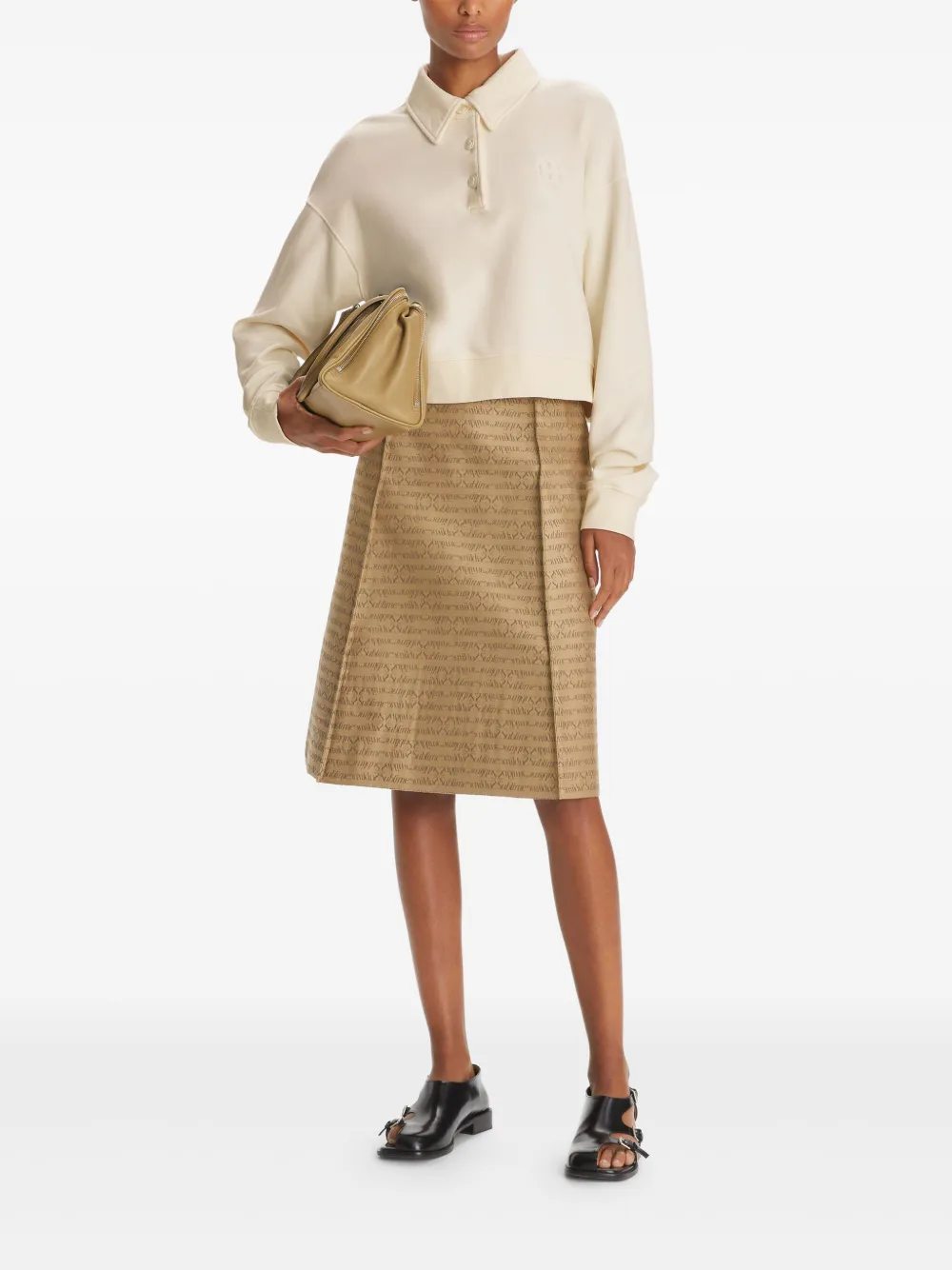 toryburch Tory Burch Poloshirt met dubbele T-applicatie - Beige