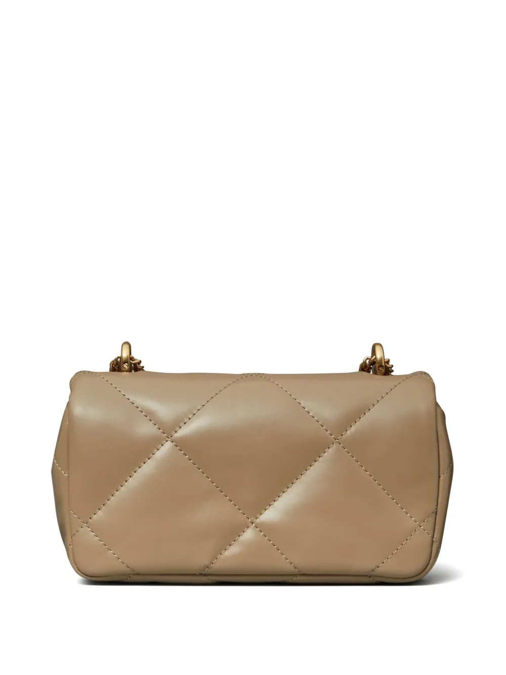 Tory Burch Mini Kira crossbodytas met chevron streep Beige