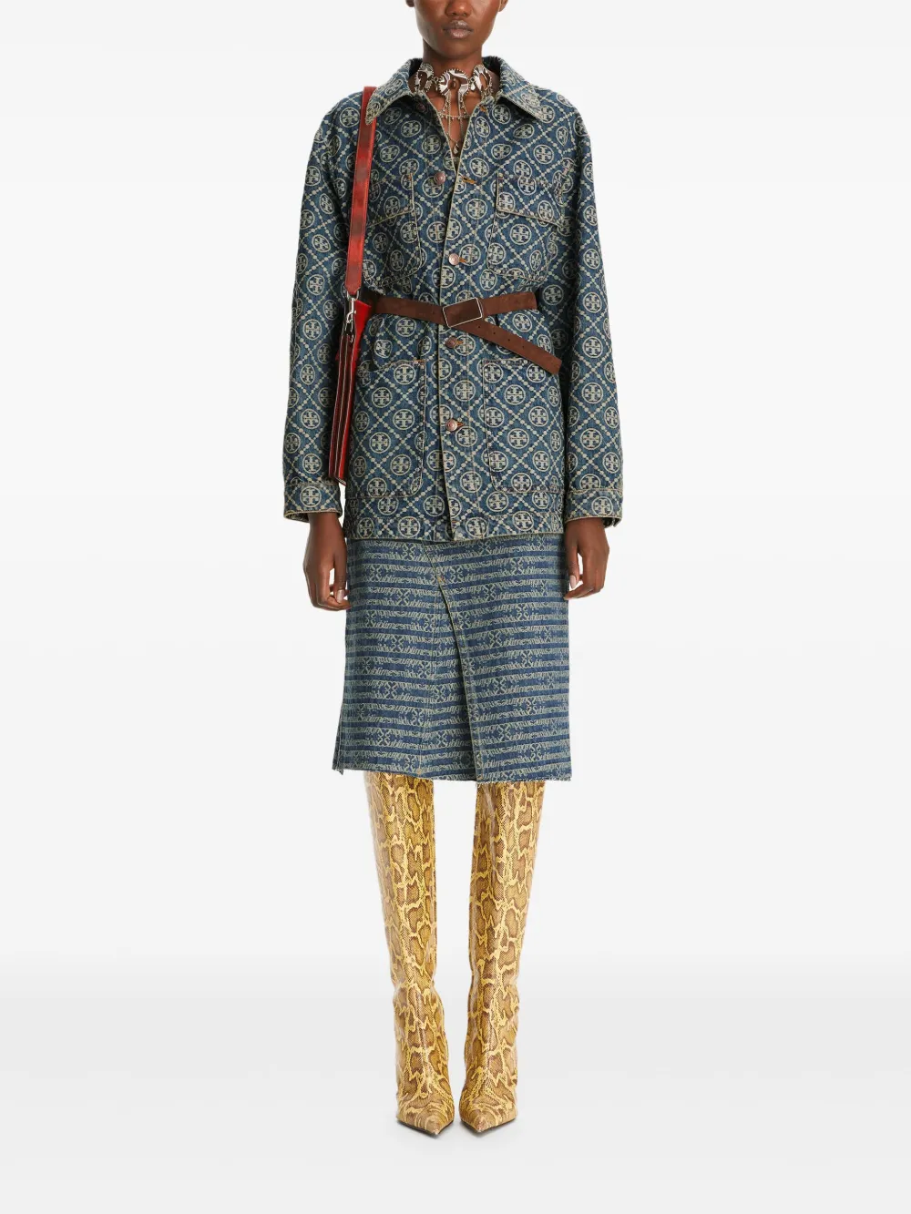 Tory Burch Denim cargo jack Blauw