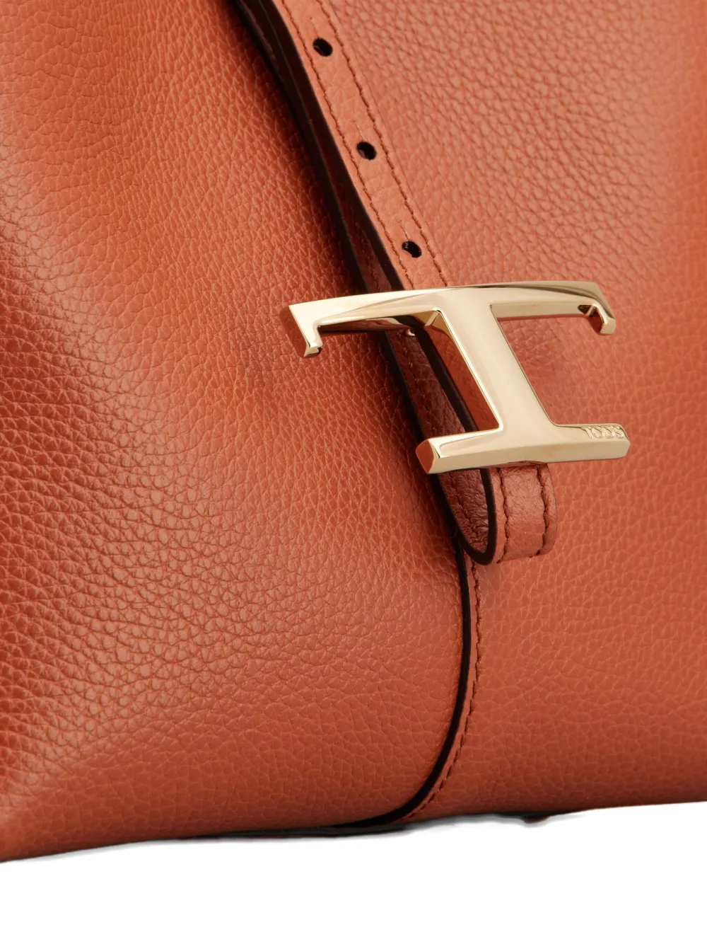 Tod's T-buckle Pebble-grain Tote Bag In Brown