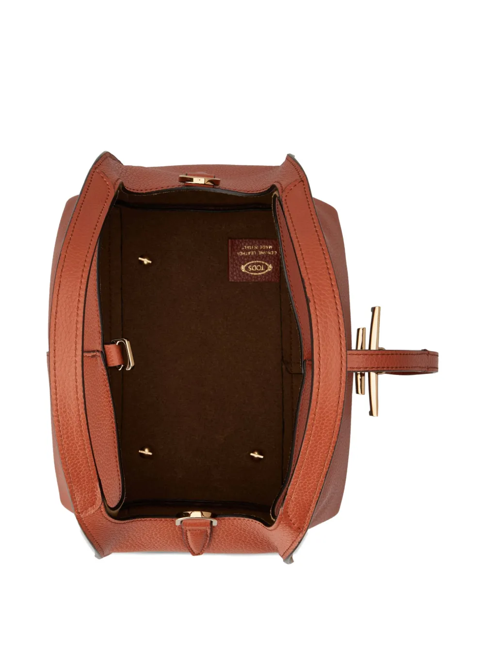 Tod's T-buckle Pebble-grain Tote Bag In Brown