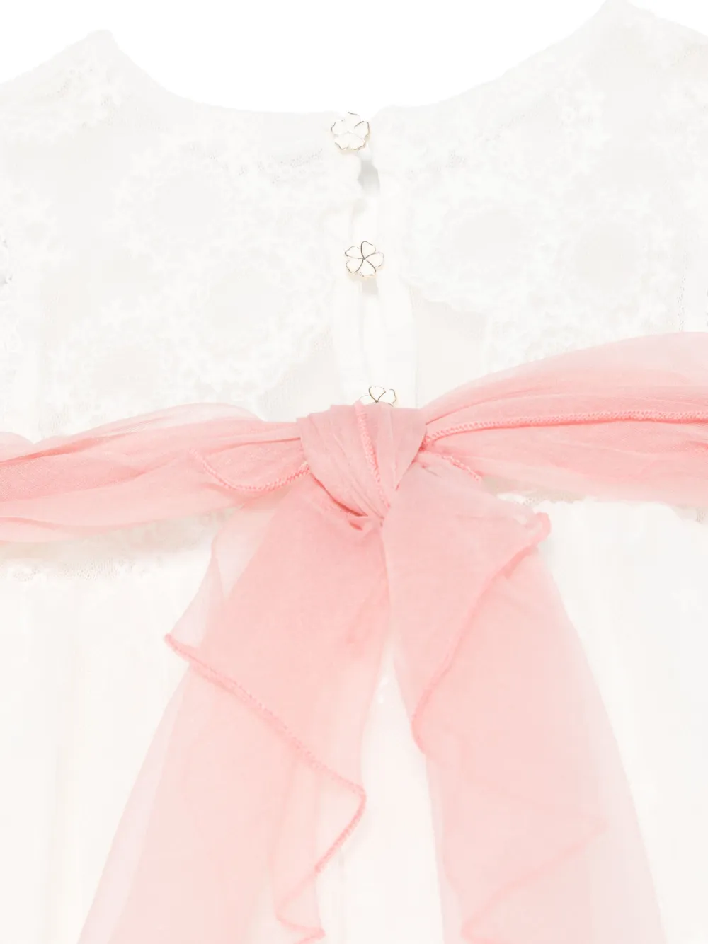 Shop Abel & Lula Embroidered Tulle Dress In White