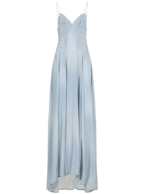 Robe longue à détail de dentelle - Ermanno Scervino - Modalova