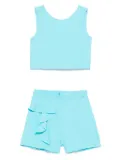 Abel & Lula ruffle-detail top and shorts set - Blue