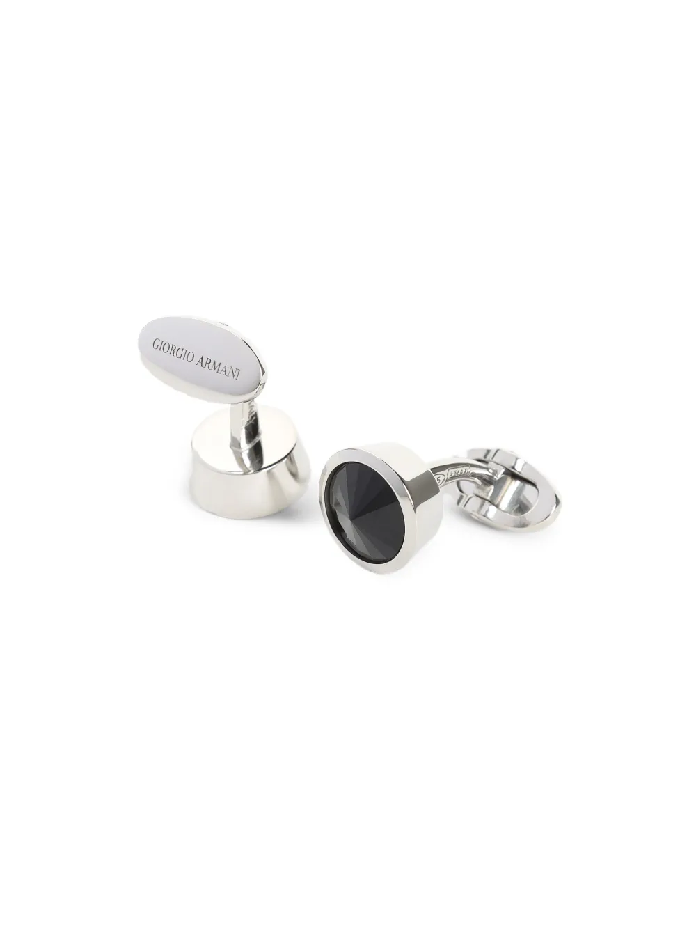 Giorgio Armani Manchetknopen met logo-reliëf Zilver