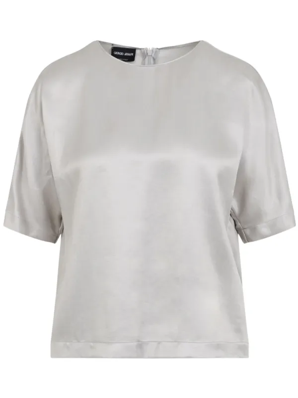 Giorgio Armani Satin Blouse in Grey