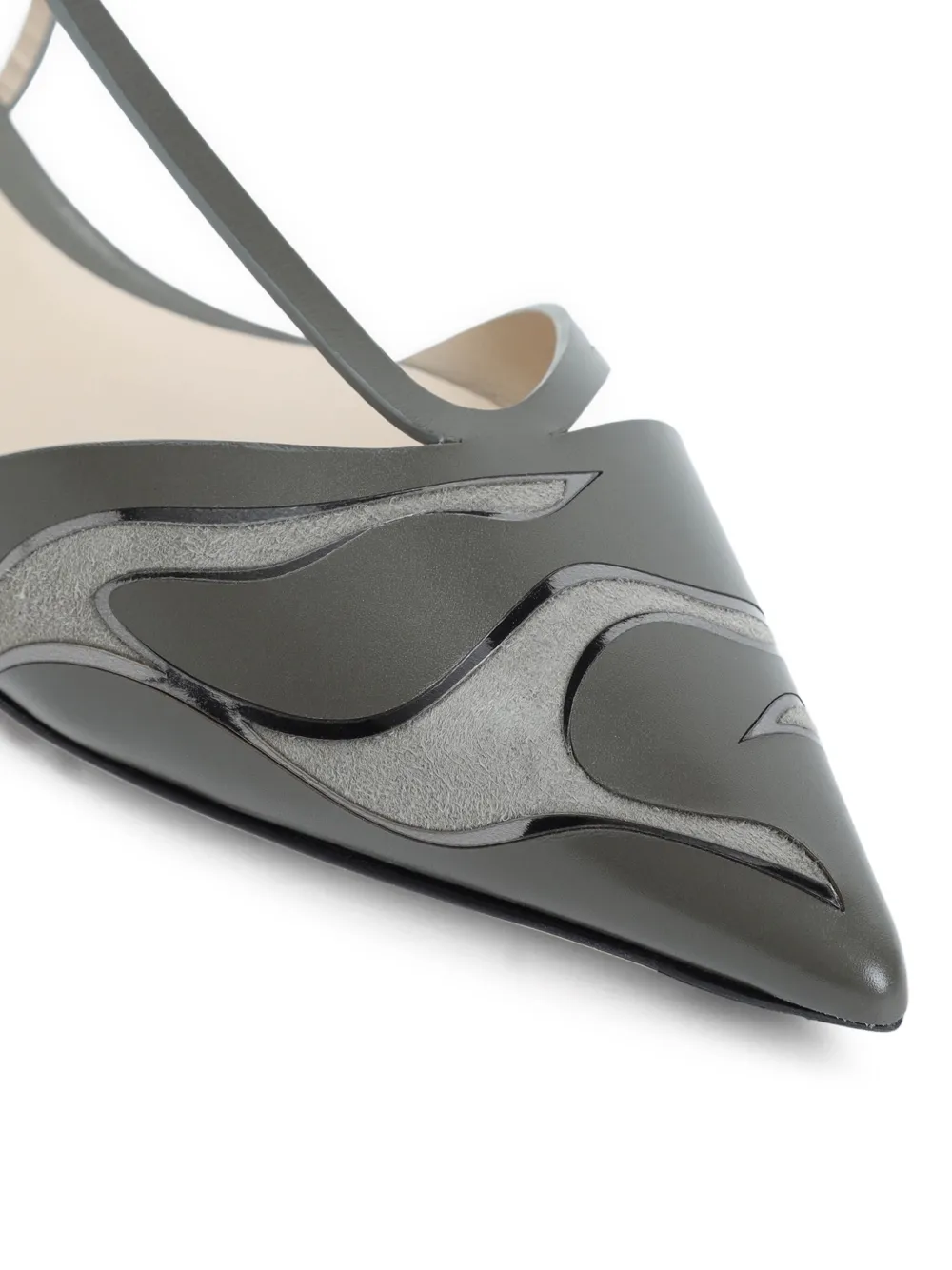 Giorgio Armani Leren ballerina's Groen