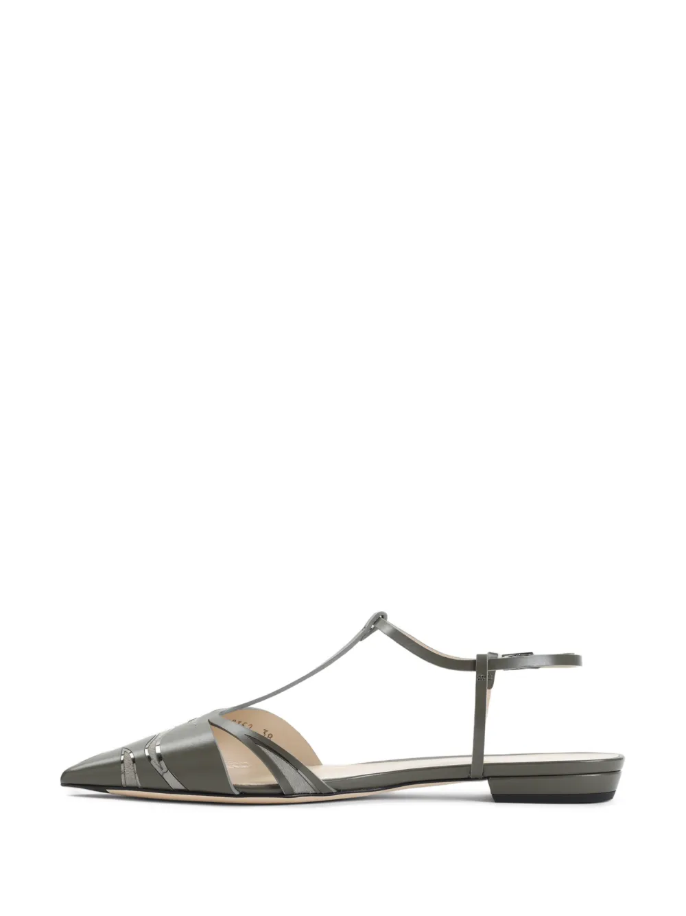 Giorgio Armani Leren ballerina's Groen