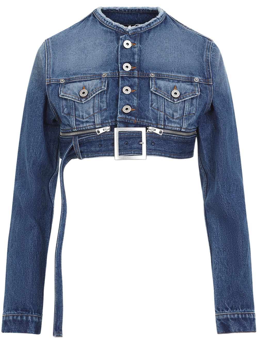 Jean Paul Gaultier Cropped denim jack Blauw