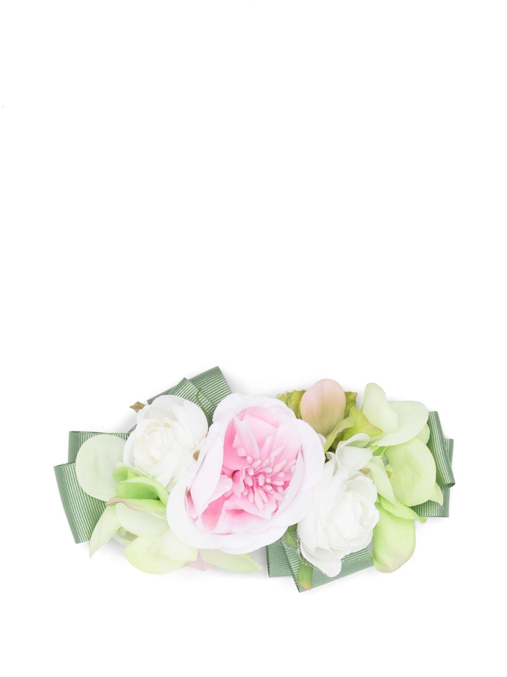 Colorichiari floral-appliqué hair clip - Green