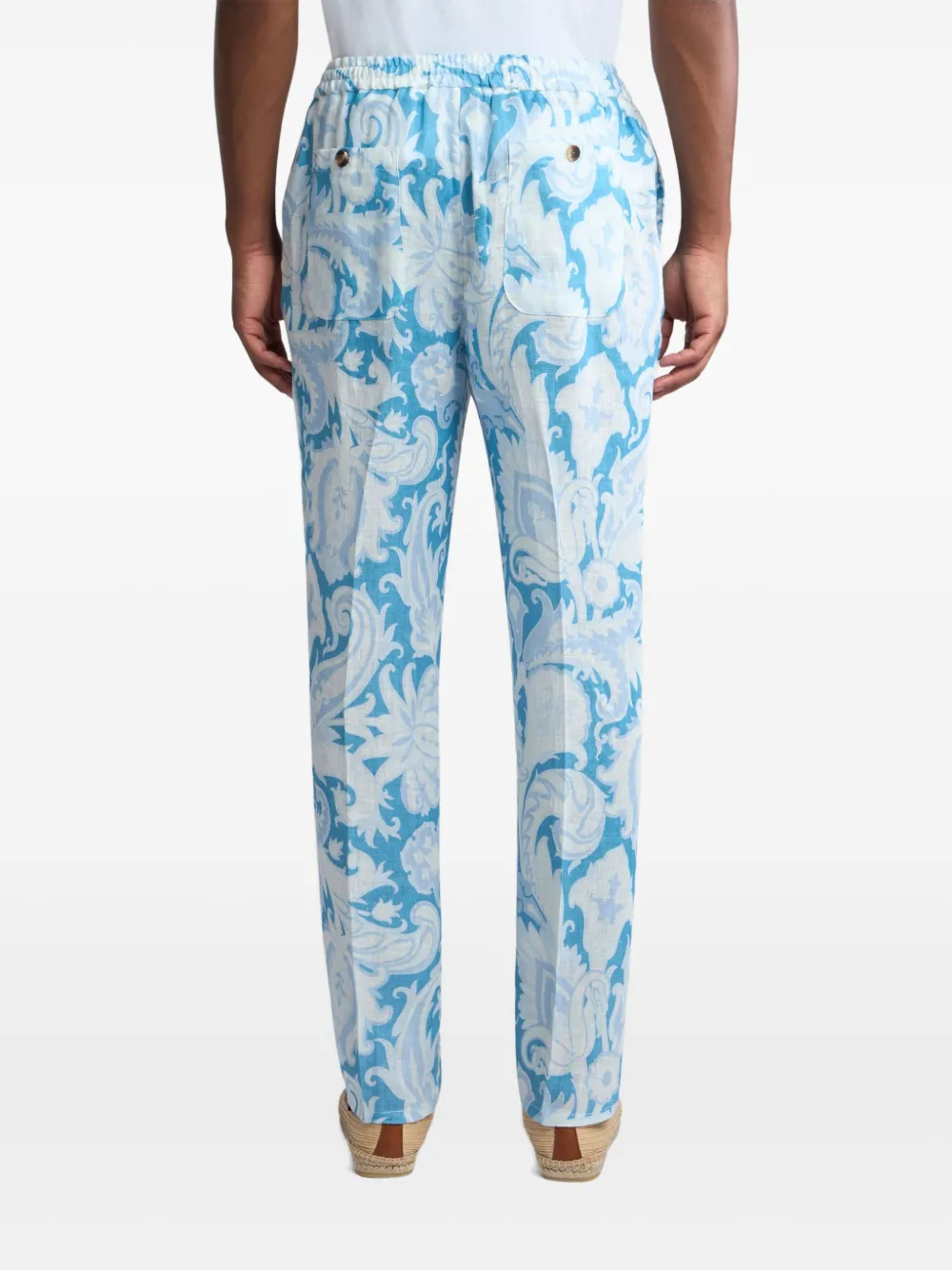 ETRO Broek met paisley-print Blauw