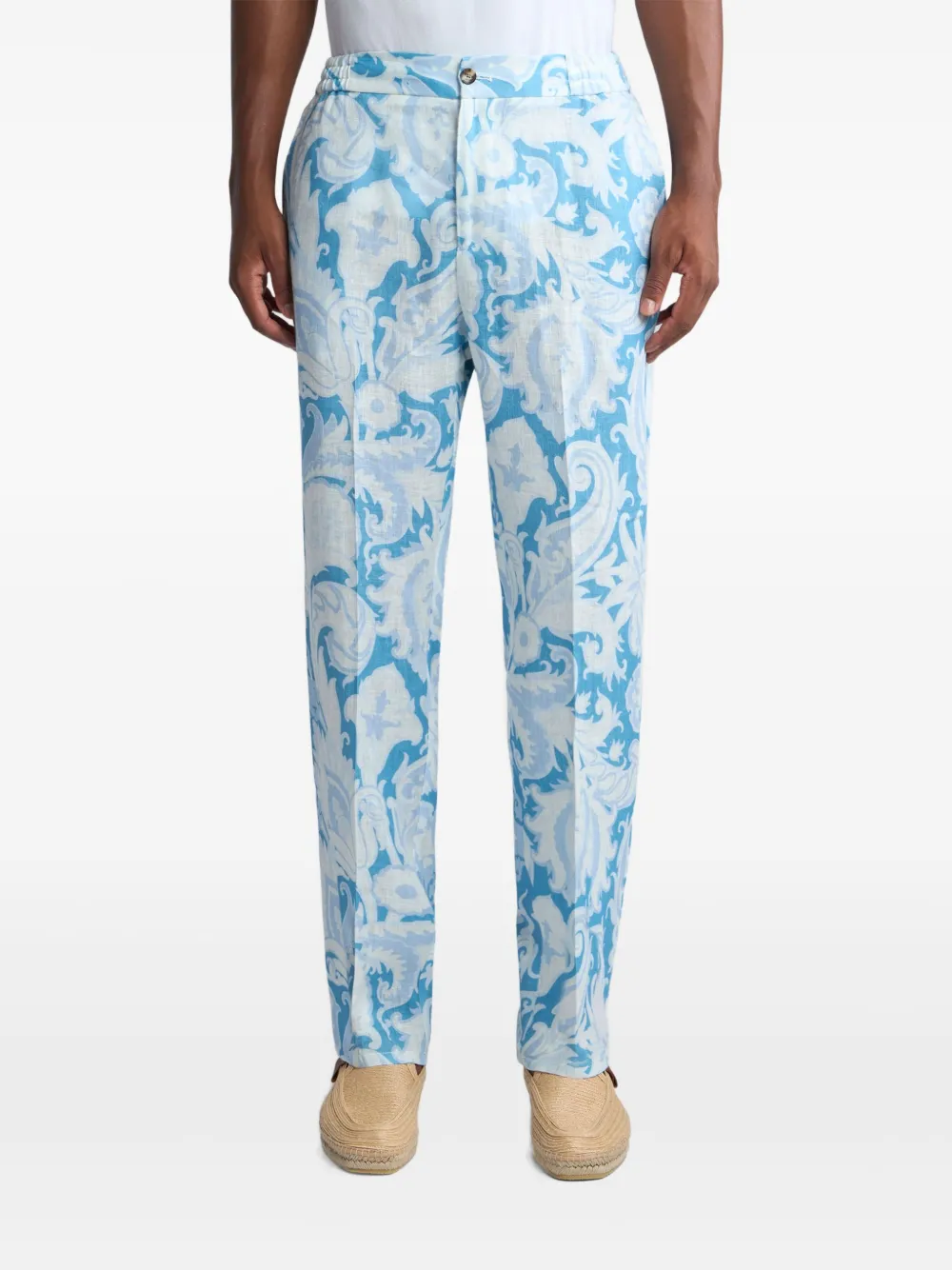 ETRO Broek met paisley-print Blauw