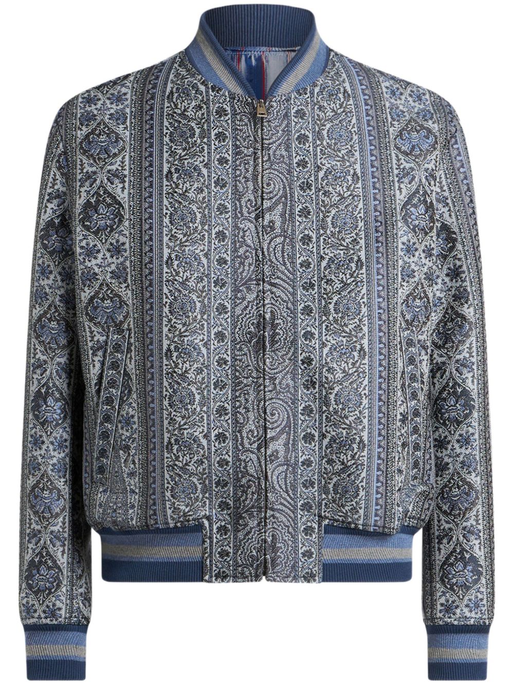 floral-jacquard bomber jacket