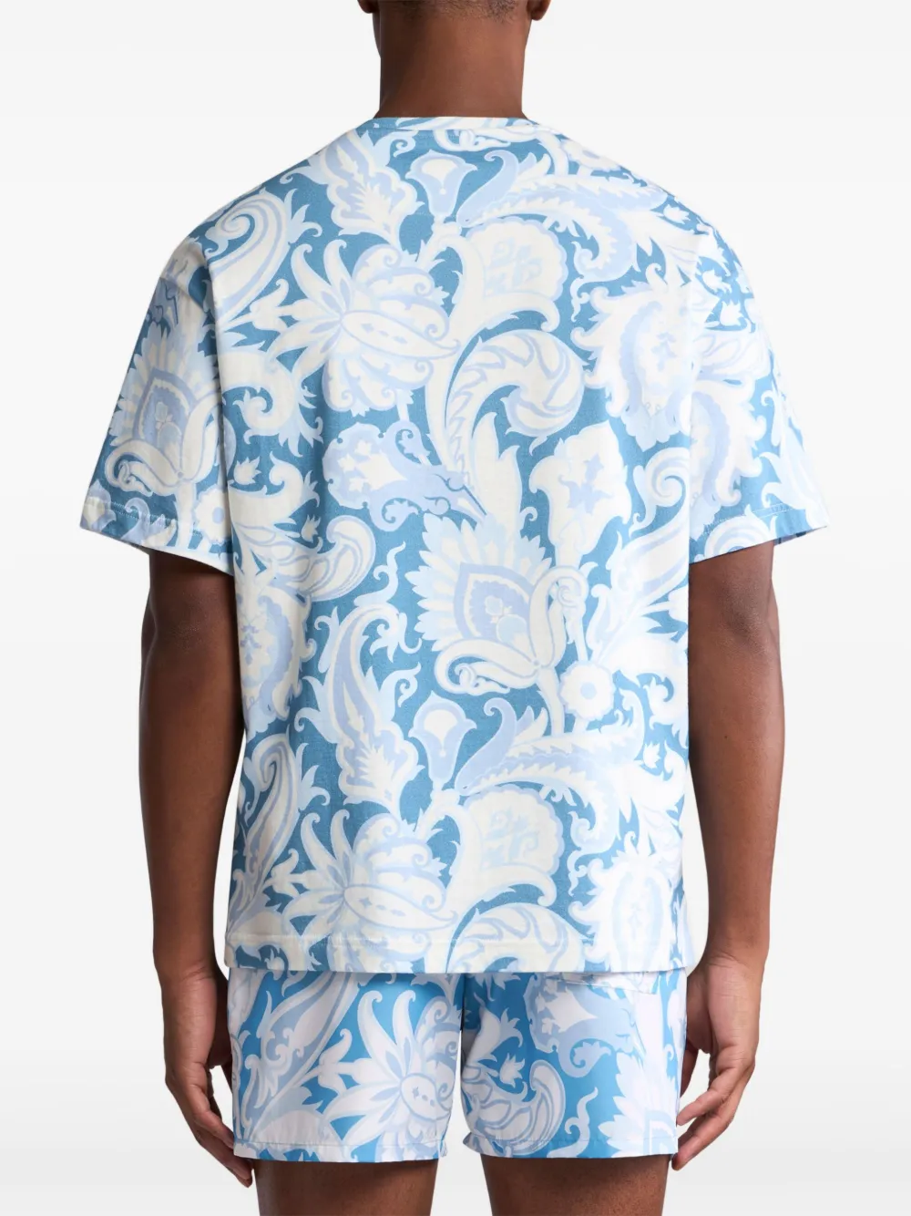 ETRO T-shirt met bloemenprint Blauw