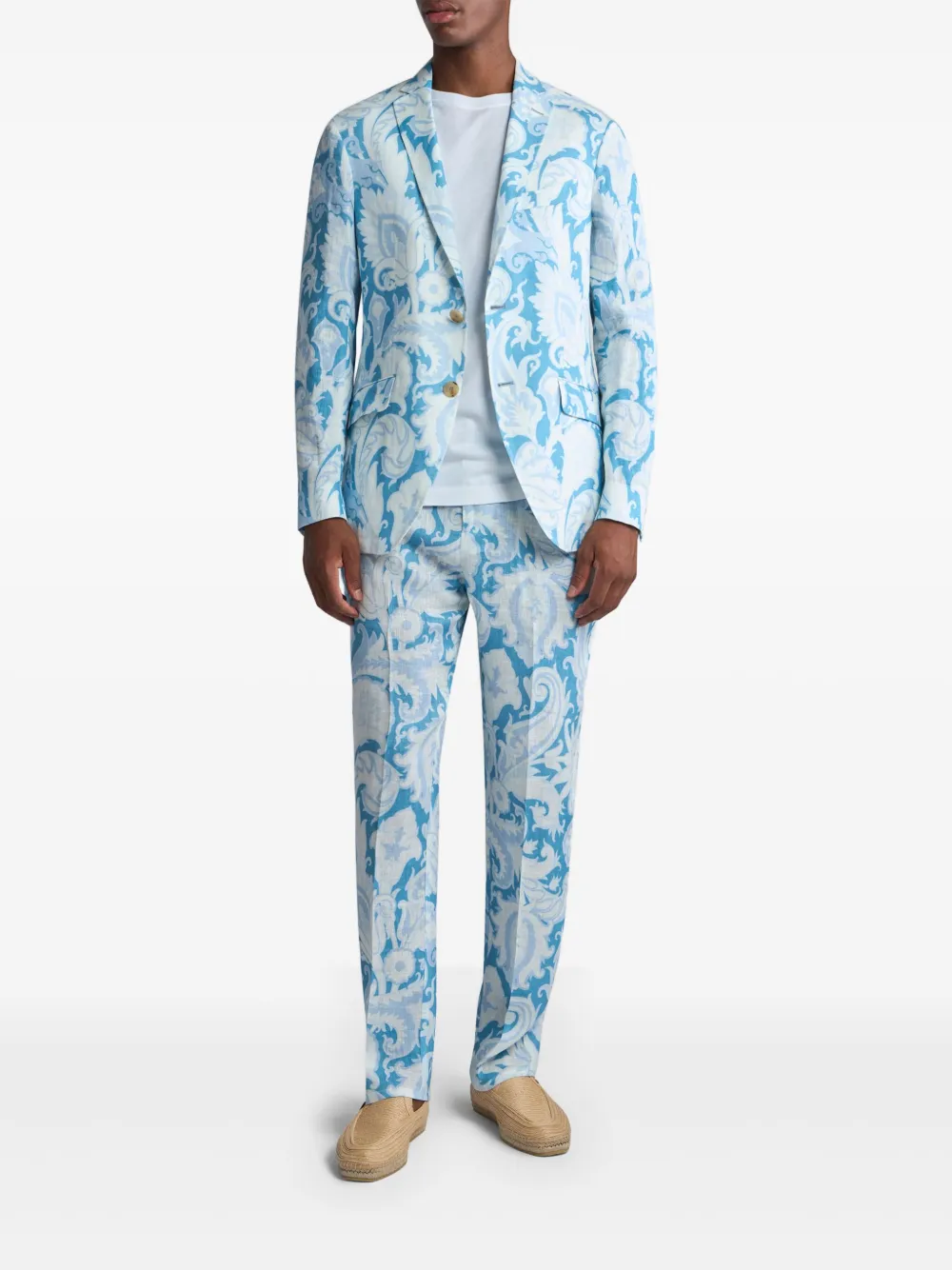 ETRO Blazer met bloemenjacquard - Blauw