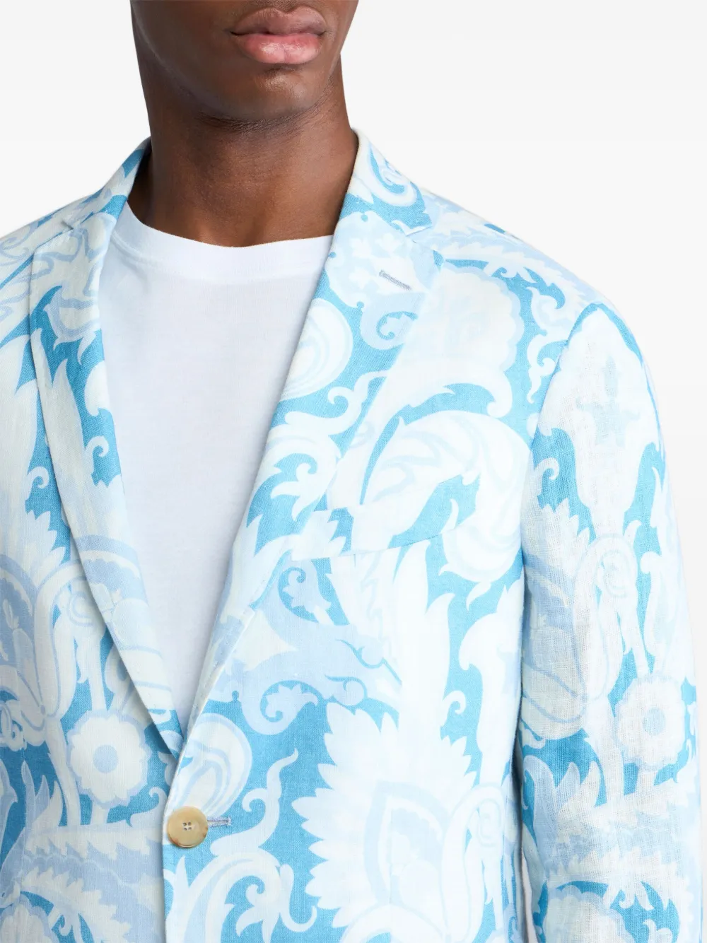 ETRO Blazer met bloemenjacquard Blauw
